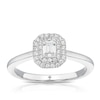 Thumbnail Image 1 of The Diamond Story Platinum 0.33ct Diamond Emerald Halo Solitaire Ring