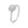 Thumbnail Image 2 of The Diamond Story Platinum 0.33ct Diamond Emerald Halo Solitaire Ring