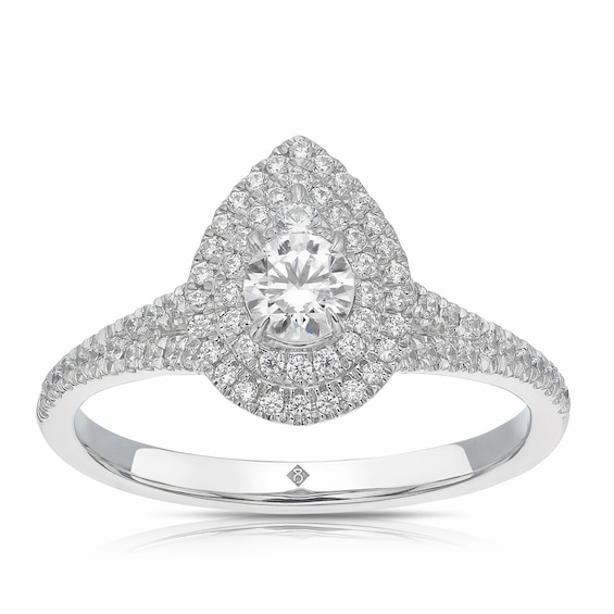 Engagement Ring The Diamond Story Platinum Pear Cluster 0.50ct Diamond Ring