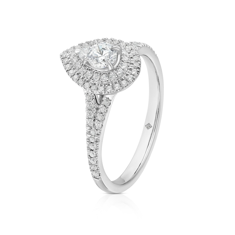 Main Image 2 of The Diamond Story Platinum 0.50ct Diamond Pear Cluster Ring