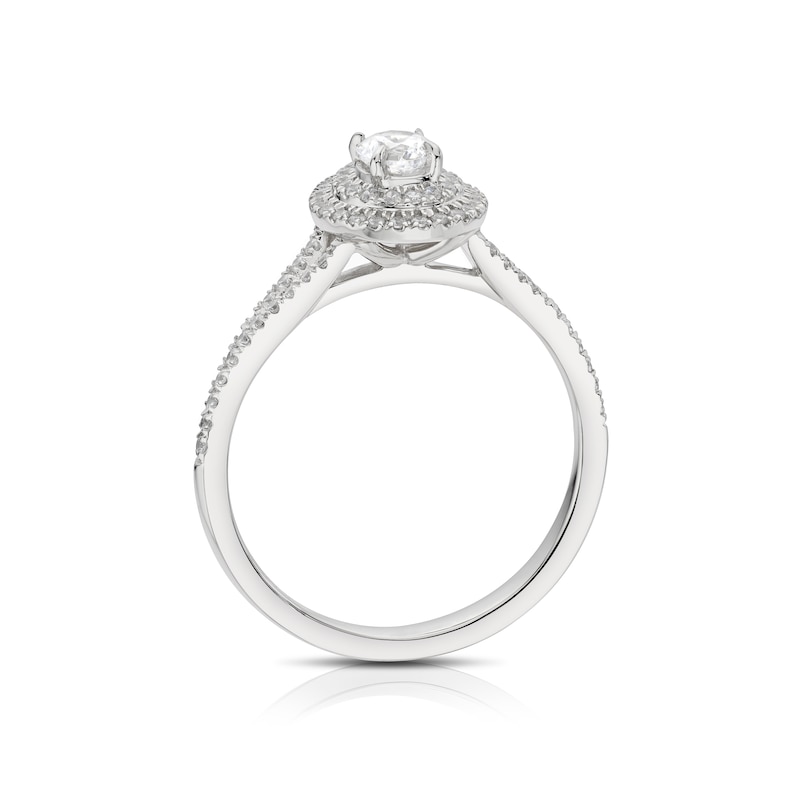 Main Image 3 of The Diamond Story Platinum 0.50ct Diamond Pear Cluster Ring
