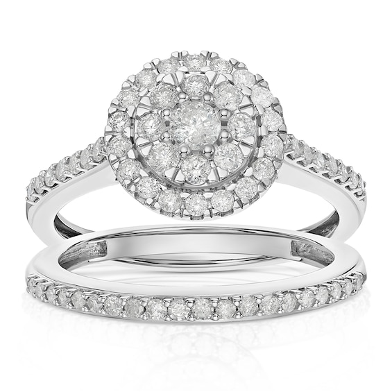 Engagement Ring Perfect Fit 9ct White Gold Round Cluster Bri