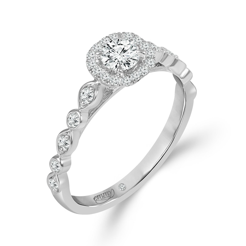 Main Image 2 of Emmy London 18ct White Gold Halo 0.40ct Total Diamond Ring