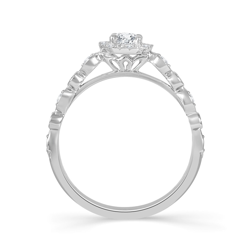 Main Image 3 of Emmy London 18ct White Gold Halo 0.40ct Total Diamond Ring