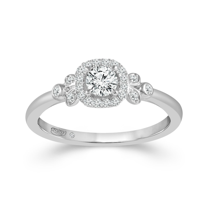 Emmy London 9ct White Gold Halo 0.33ct Total Diamond Ring