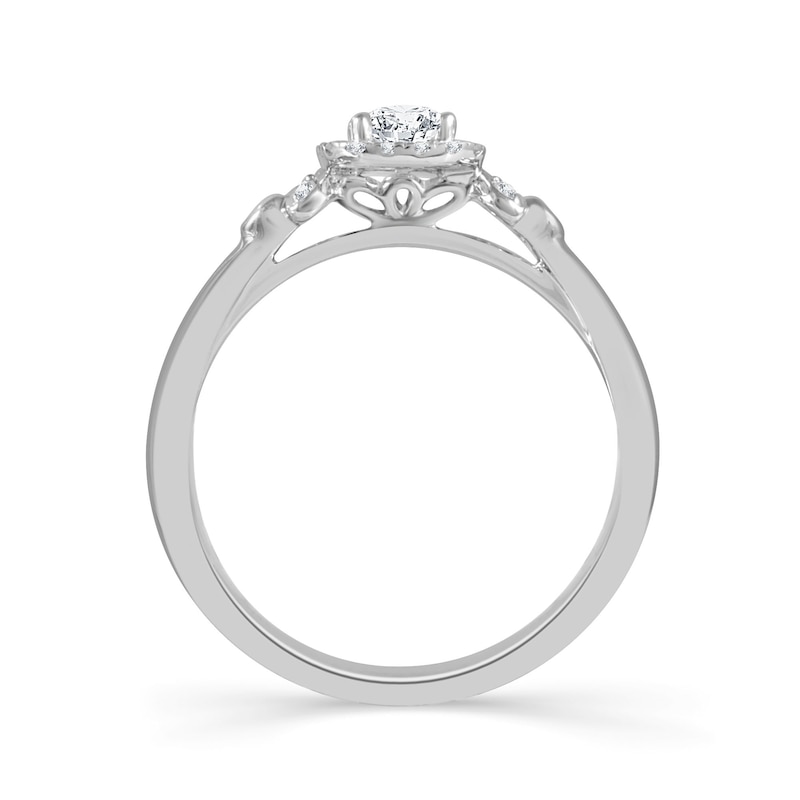 Main Image 3 of Emmy London 9ct White Gold Halo 0.33ct Total Diamond Ring