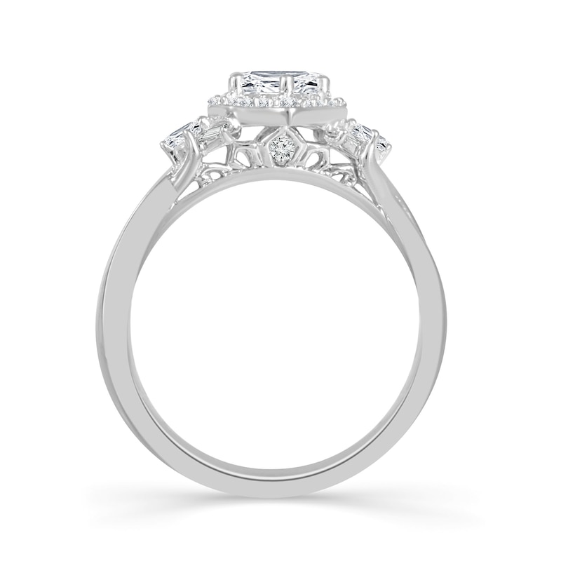 Main Image 3 of Emmy London 18ct White Gold 0.50ct Diamond Princess Halo Ring