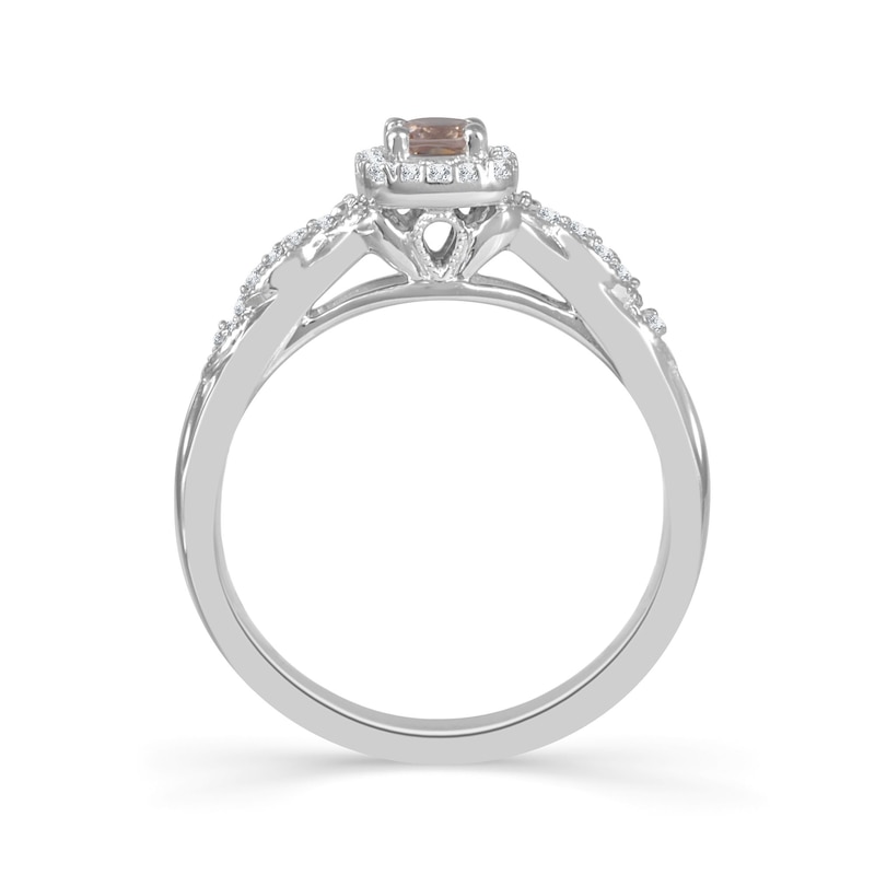 Emmy London 18ct White Gold Morganite 0.13ct Diamond Ring