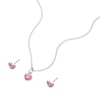 Thumbnail Image 2 of Sterling Silver Children's Pink Enamel & CZ Heart Earring & 14+2" Pendant Set
