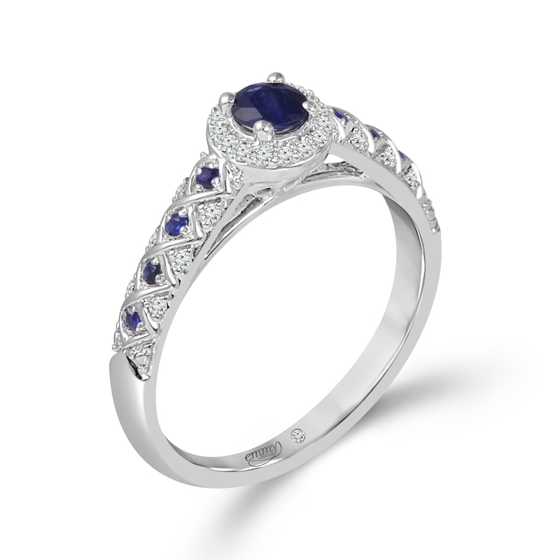 Main Image 2 of Emmy London 18ct White Gold Sapphire & Diamond Ring