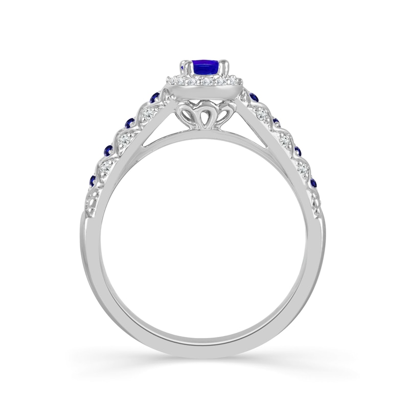 Main Image 3 of Emmy London 18ct White Gold Sapphire & Diamond Ring
