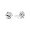 Thumbnail Image 1 of Sterling Silver 0.10ct Diamond Flower Cluster Stud Earrings