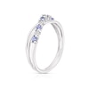 Thumbnail Image 2 of 9ct White Gold Tanzanite & Diamond Crossover Ring