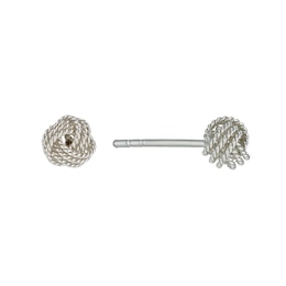 Sterling Silver 5mm Diamond Cut Knot Stud Earrings