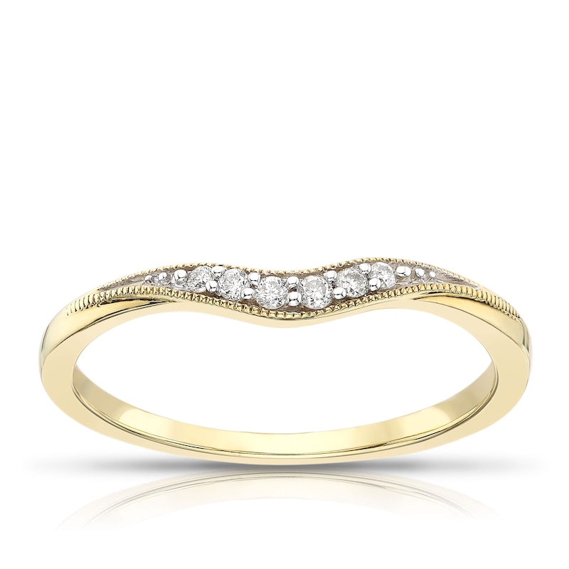 Main Image 1 of 9ct Yellow Gold Diamond Shaped Band