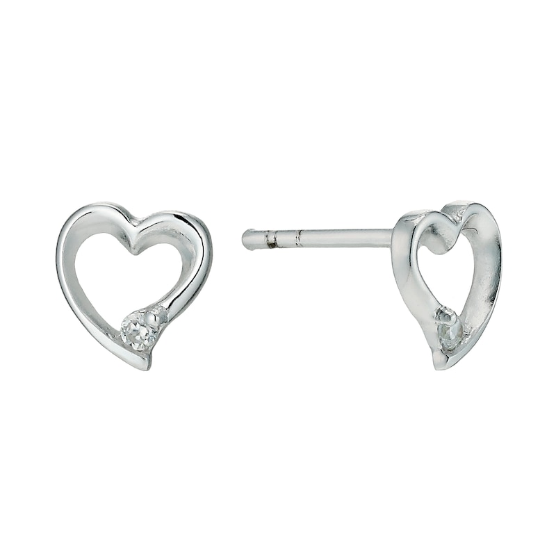 Main Image 1 of Sterling Silver Heart Earrings