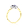 Thumbnail Image 1 of Silver & 9ct Gold Sapphire & Cubic Zirconia Cluster Ring