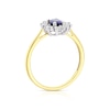 Thumbnail Image 2 of Sterling Silver & 9ct Gold Sapphire & Cubic Zirconia Cluster Ring