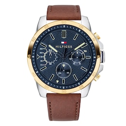 Tommy Hilfiger Men's Brown Leather Strap Watch