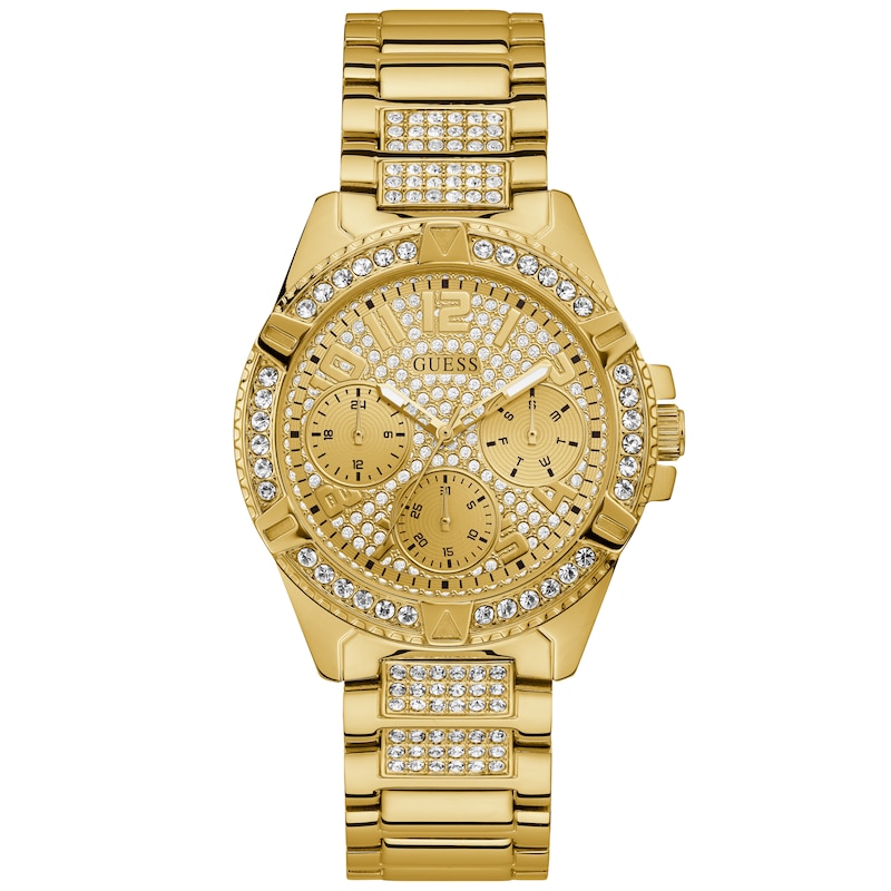 Main Image 1 of Guess Glitz Ladies' Gold Tone Crystal Dial Gold Tone Bracelet Watch