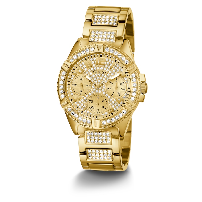 Main Image 3 of Guess Glitz Ladies' Gold Tone Crystal Dial Gold Tone Bracelet Watch
