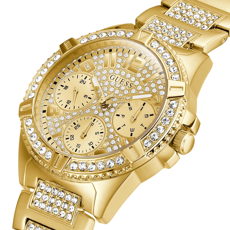 Main Image 4 of Guess Glitz Ladies' Gold Tone Crystal Dial Gold Tone Bracelet Watch