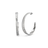 Thumbnail Image 1 of Guess Silver Tone Matelassé & Pave Hoop Earrings
