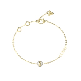 Guess Gold Tone Bead & Crystal Bracelet