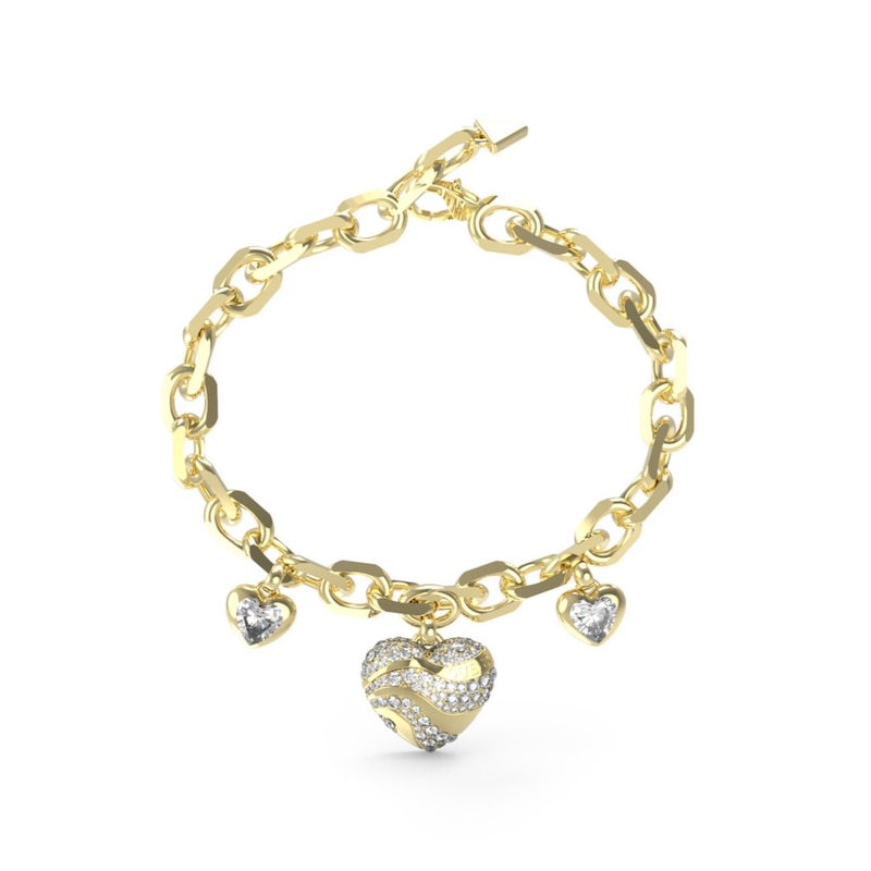 Main Image 1 of Guess Gold Tone Multi Crystal Charm Bracelet