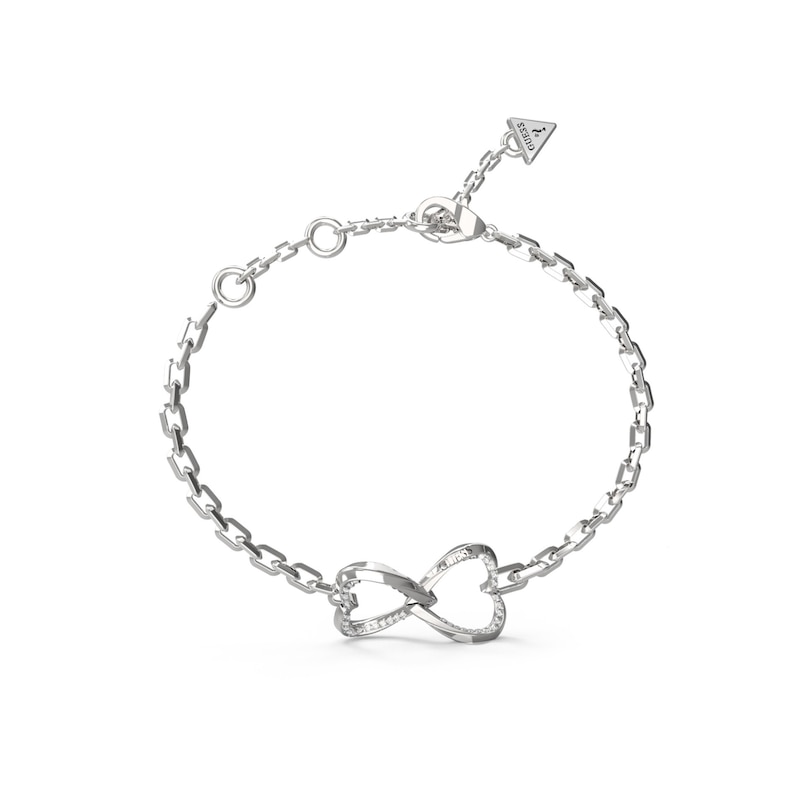 Main Image 1 of Guess Silver Tone Mon Amour Two Hearts Bracelet
