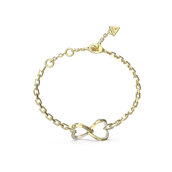 Guess Gold Tone Mon Amour Two Hearts Bracelet