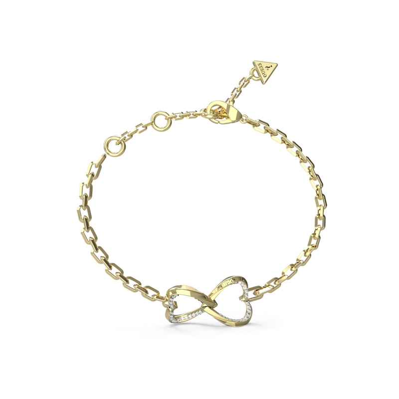 Main Image 1 of Guess Gold Tone Mon Amour Two Hearts Bracelet