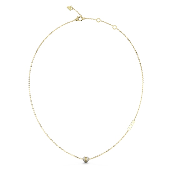 Guess Gold Tone Crystal Bead Necklace