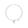 Thumbnail Image 1 of Guess Silver Tone T-Bar Heart Crystal 18" Necklace