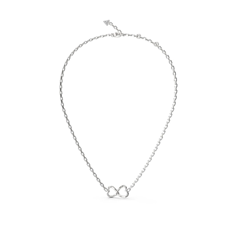 Main Image 1 of Guess Silver Tone Mon Amour Two Hearts 16-18" Necklace