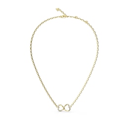 Guess Gold Tone Mon Amour Two Hearts 16-18" Necklace