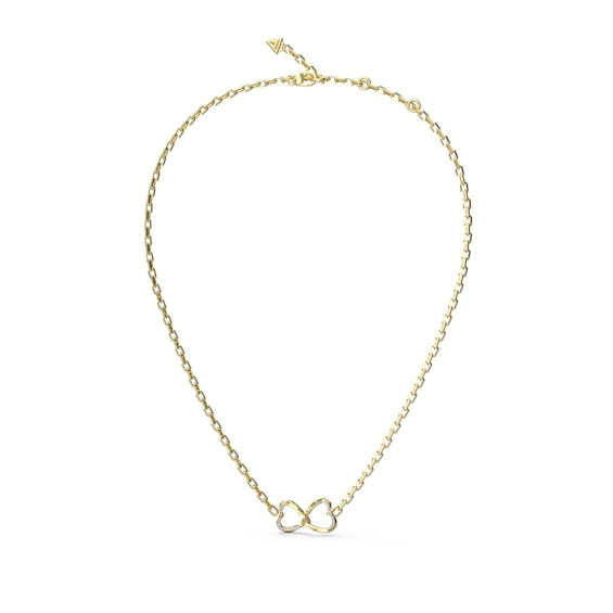Guess Gold Tone Mon Amour Two Hearts 16-18 Necklace