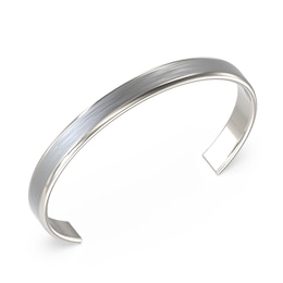 Guess Men's C Shape Brushed Stainless Steel Bangle