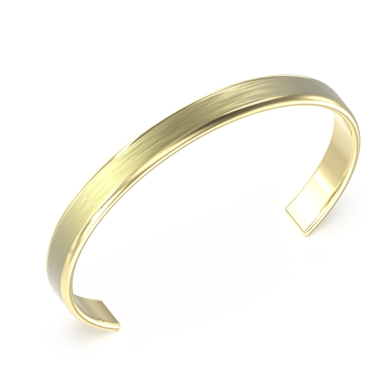 Main Image 1 of Guess Men's C Shape Brushed Gold Tone Stainless Steel Bangle