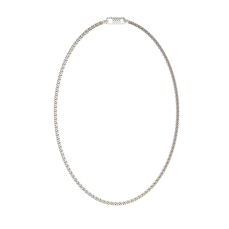 Main Image 1 of Guess Men's Textured Hook Stainless Steel Chain 21" Necklace