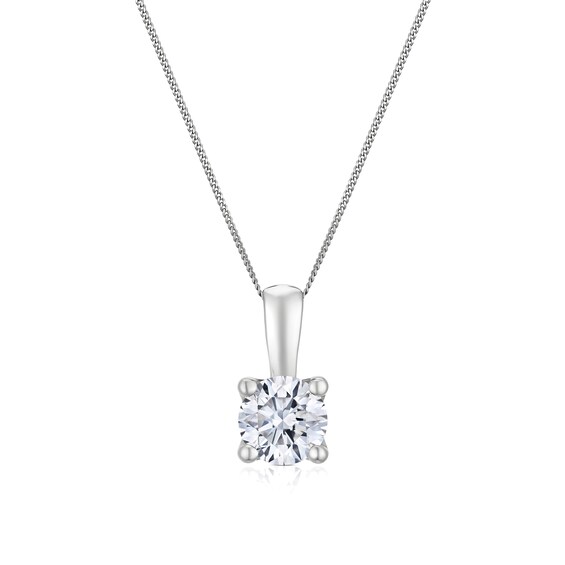 9ct White Gold 1ct Lab Grown Diamond Necklace