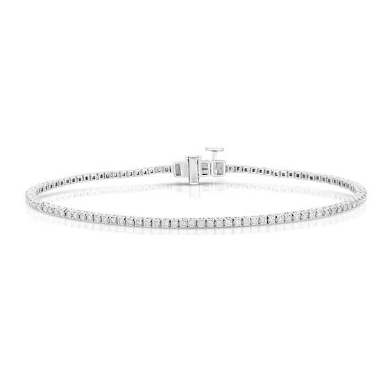 9ct White Gold 1ct Lab Grown Diamond Tennis Bracelet