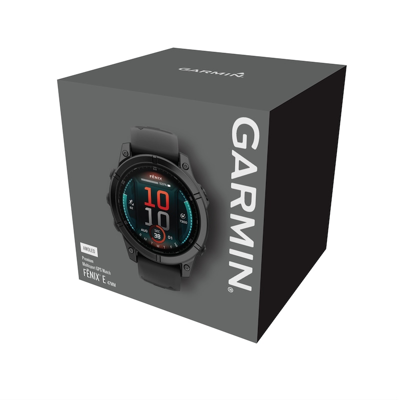 Main Image 7 of Garmin fēnix® E Amoled 47mm Slate Grey Steel Case Black Strap Smart Watch