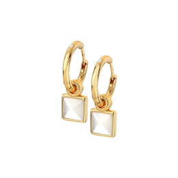 Hot Diamonds X Jac Jossa 9ct Gold Plated Calm Mother of Pearl Square Earrings