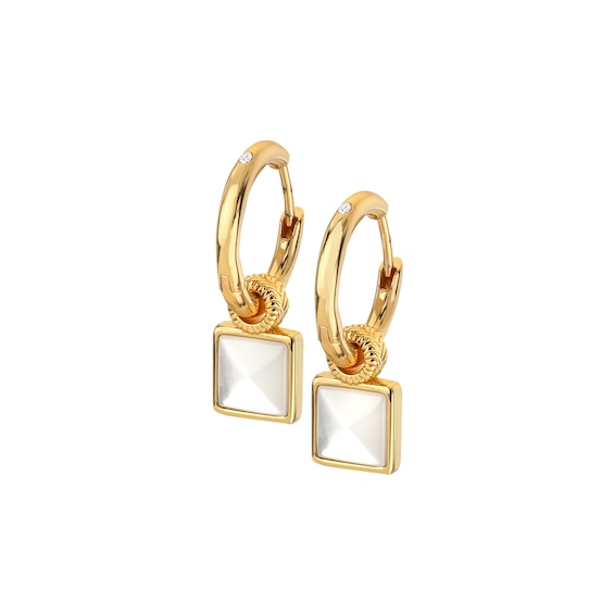 Hot Diamonds X Jac Jossa 9ct Gold Plated Calm Mother of Pearl Square Earrings