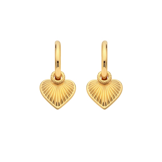 Hot Diamonds X Golden Edit 9ct Gold Plated Essence Heart Huggie Earrings