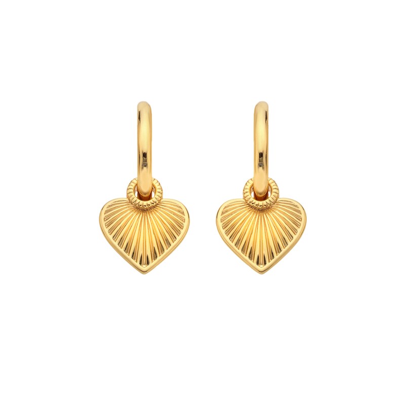 Main Image 1 of Hot Diamonds X Jac Jossa 9ct Gold Plated Essence Heart Huggie Earrings