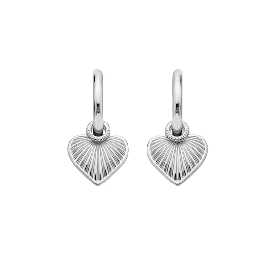 Hot Diamonds Sterling Silver Essence Heart Huggie Earrings
