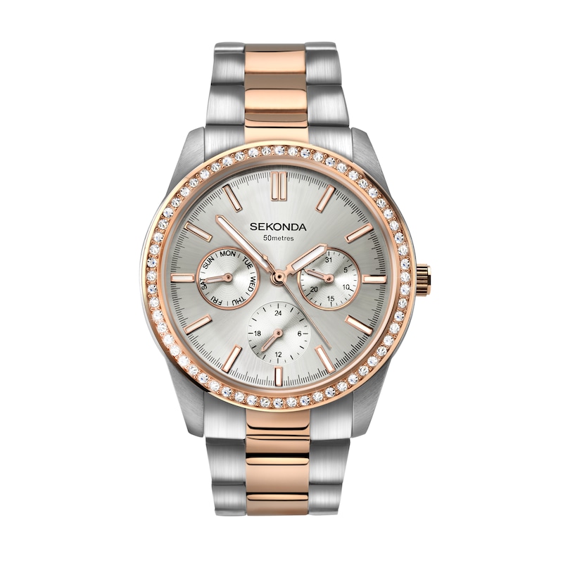 Main Image 1 of Sekonda Ladies' Grey Chronograph Dial Two Tone Bracelet Watch
