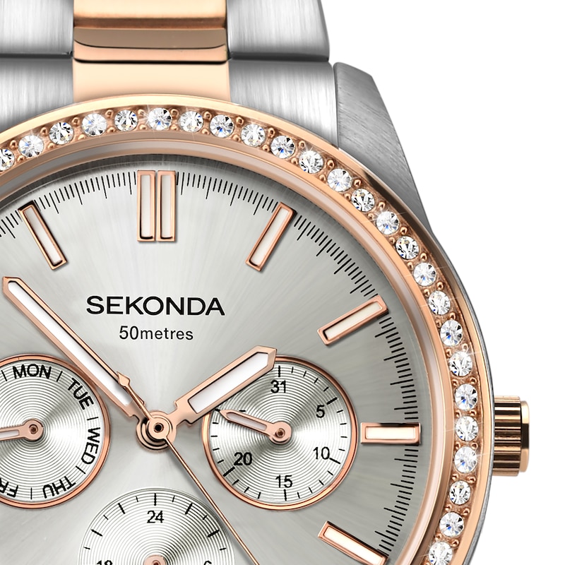 Main Image 2 of Sekonda Ladies' Grey Chronograph Dial Two Tone Bracelet Watch